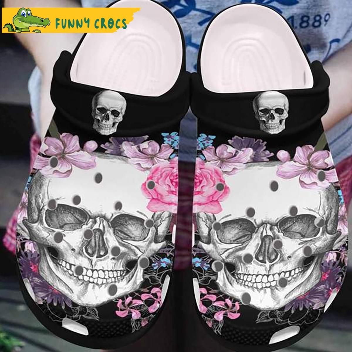 Floral Skull Pattern Gifts Crocs Slippers