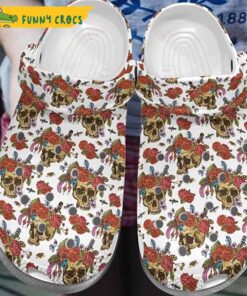 Floral Skull Pattern Gifts Crocs Slippers