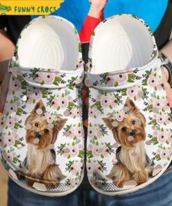 Flower Yorkshire Terrier Puppy Crocs Sandals