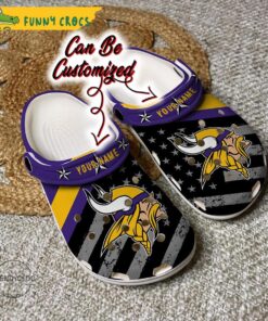 Football Personalized Mn Vikings America Flag Crocs Clog Shoes