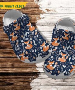 Fox Floral Crocs Slippers