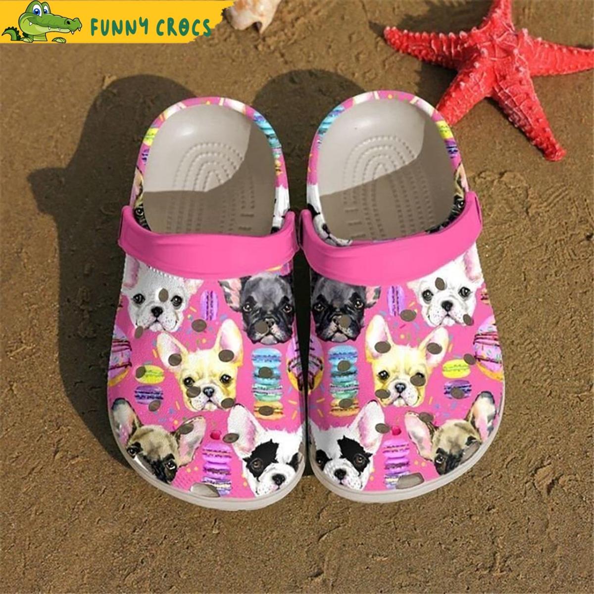 French Bulldog Cutie Pink Crocs Sandals