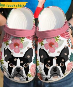 French Bulldog Cutie Pink Crocs Sandals