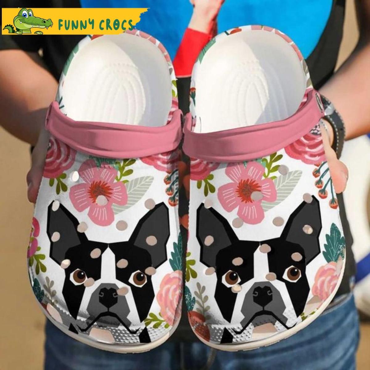 French Bulldog Palm Leaf Tropical Dog In Crocs Shoes