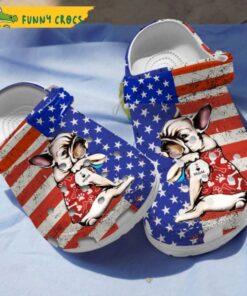 French Bulldog Puppy I Love Moms Mother?€™s Day 4th Of July Dog In Crocs Sandals