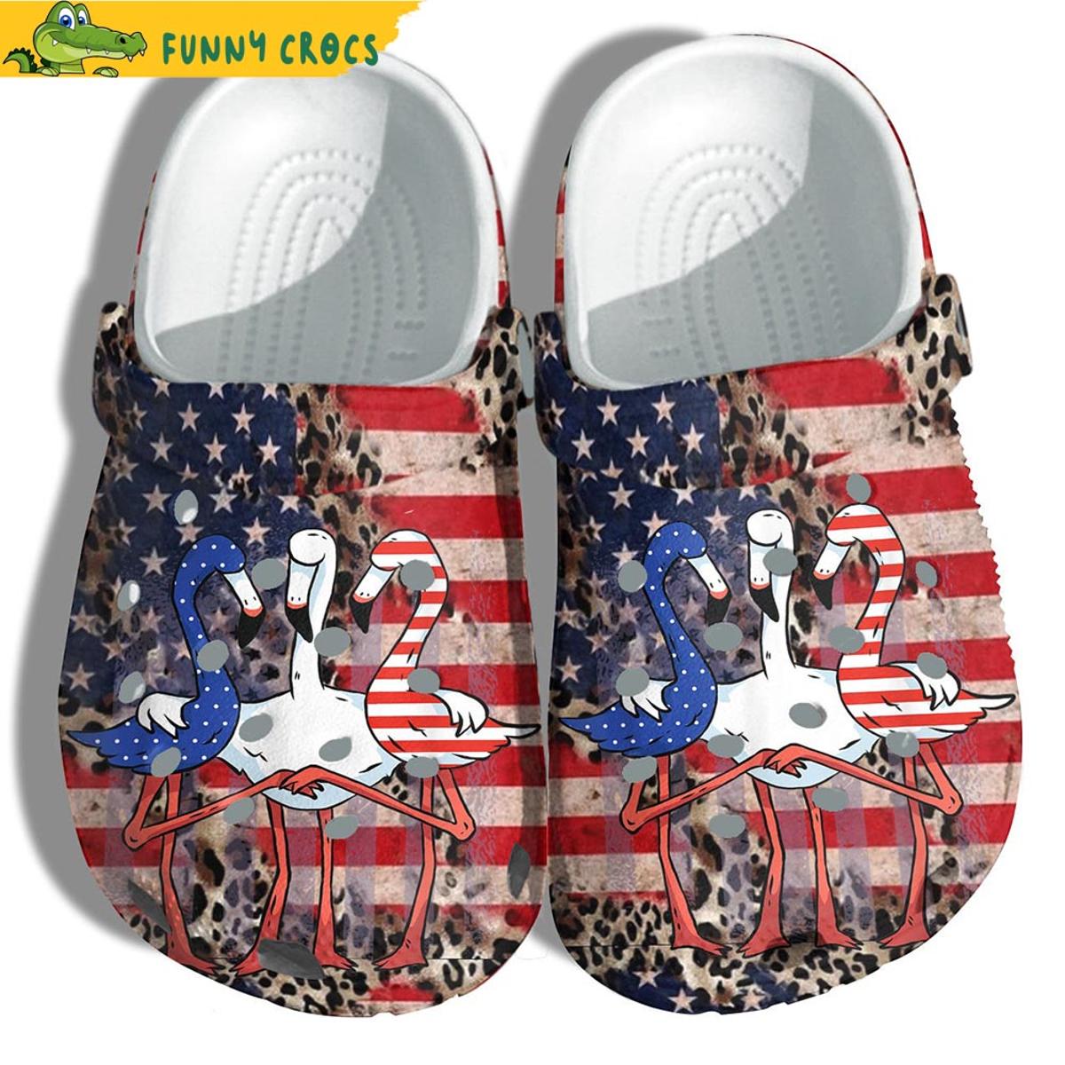 Friendship Flamingo America Flag Gifts Crocs Slippers