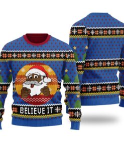 Funny African American Santa Mens Ugly Christmas Sweater