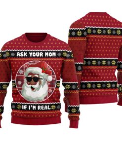 Funny African American Santa Womens Xmas Sweaters