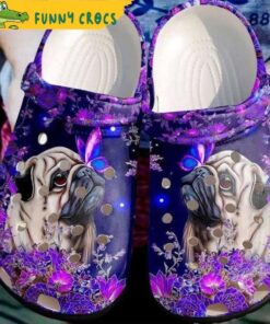 Personalized Pug With Flowers Dog Crocs Clog Shoes