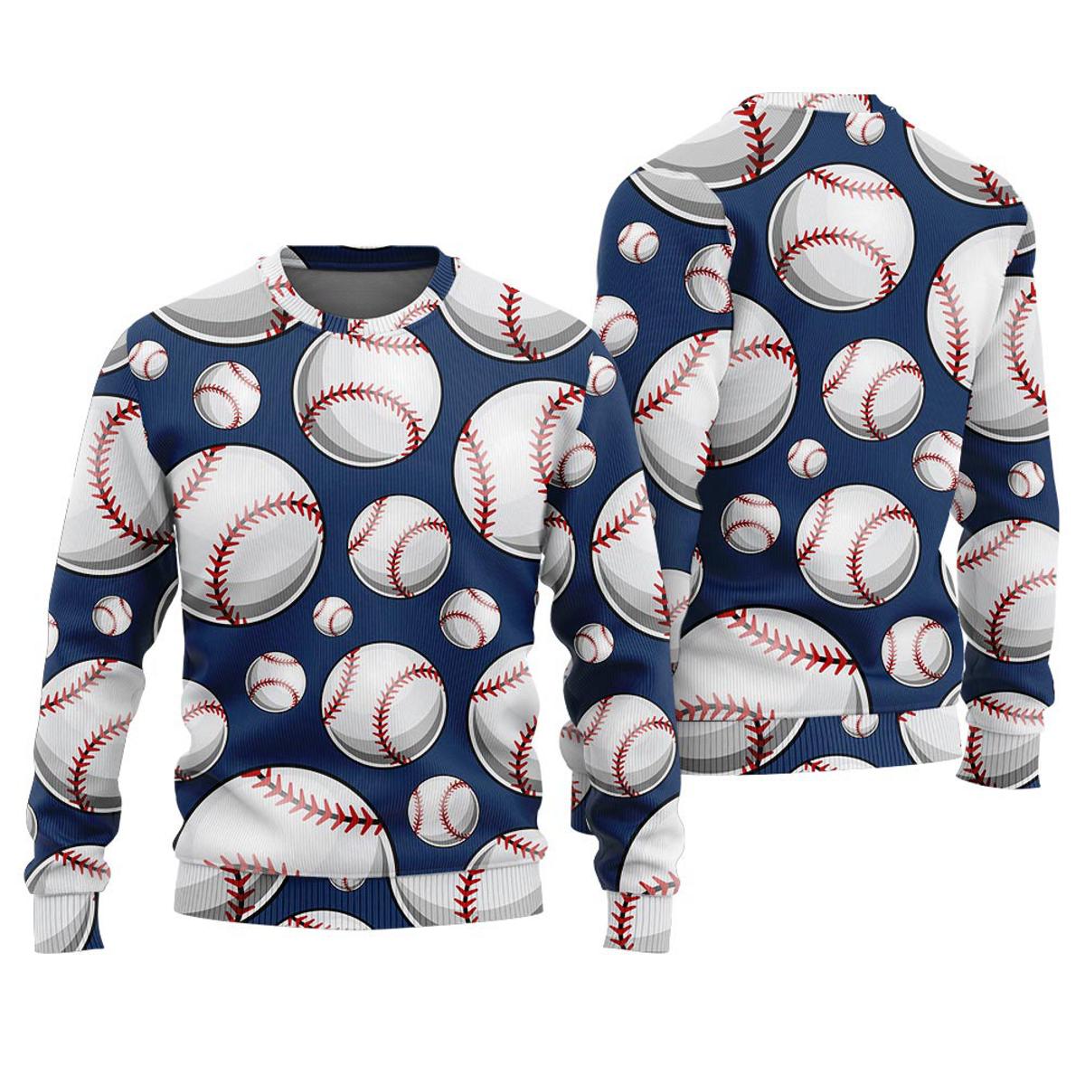 Custom Logo Baseball Team Christmas Sweater