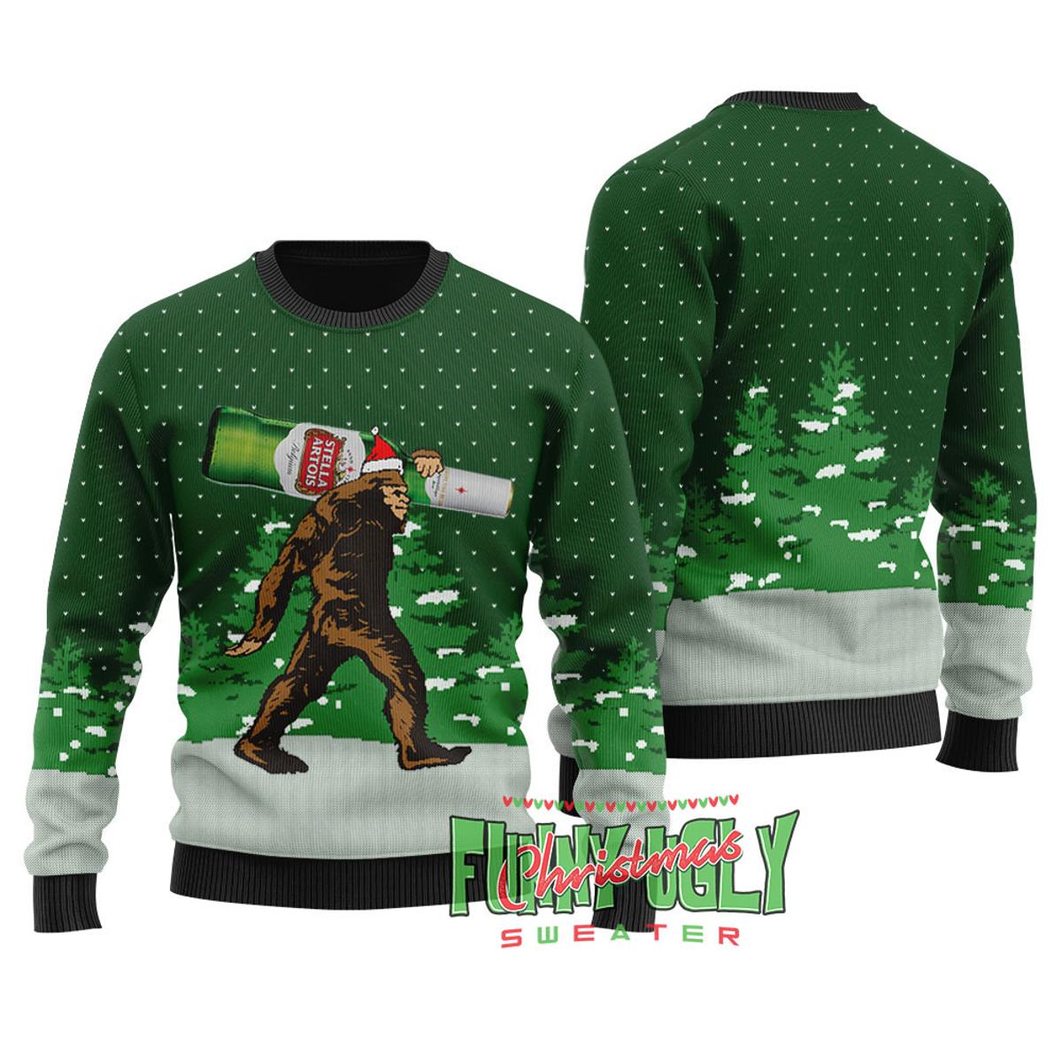 Funny North Pole Golfing Santa Ugly Christmas Sweater