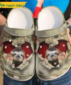 Funny Broken Heart Sloth Crocs Slippers