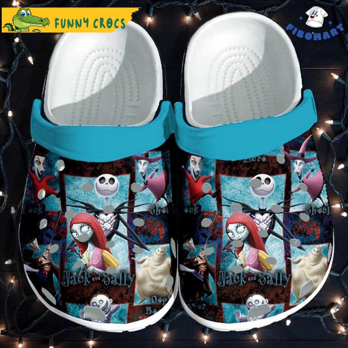 Jack Skeleton And Sally Cartoon Crocs Sandals