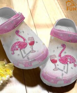 Funny Christmas Wine Flamingo Crocs Clog Shoes