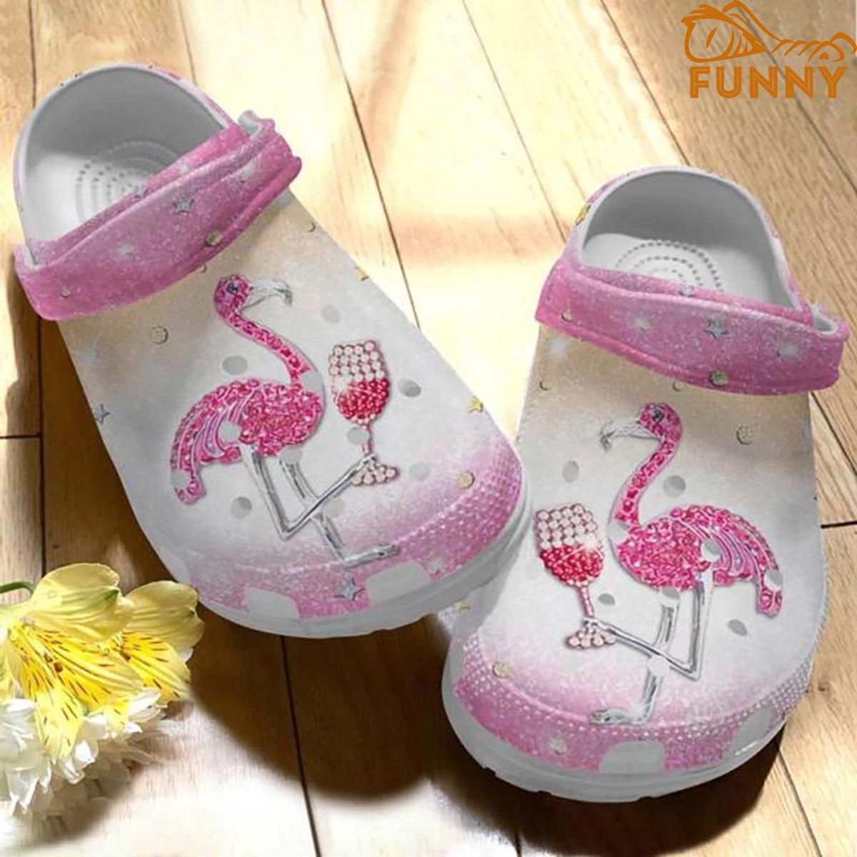 Floral Flamingo Crocs Slippers