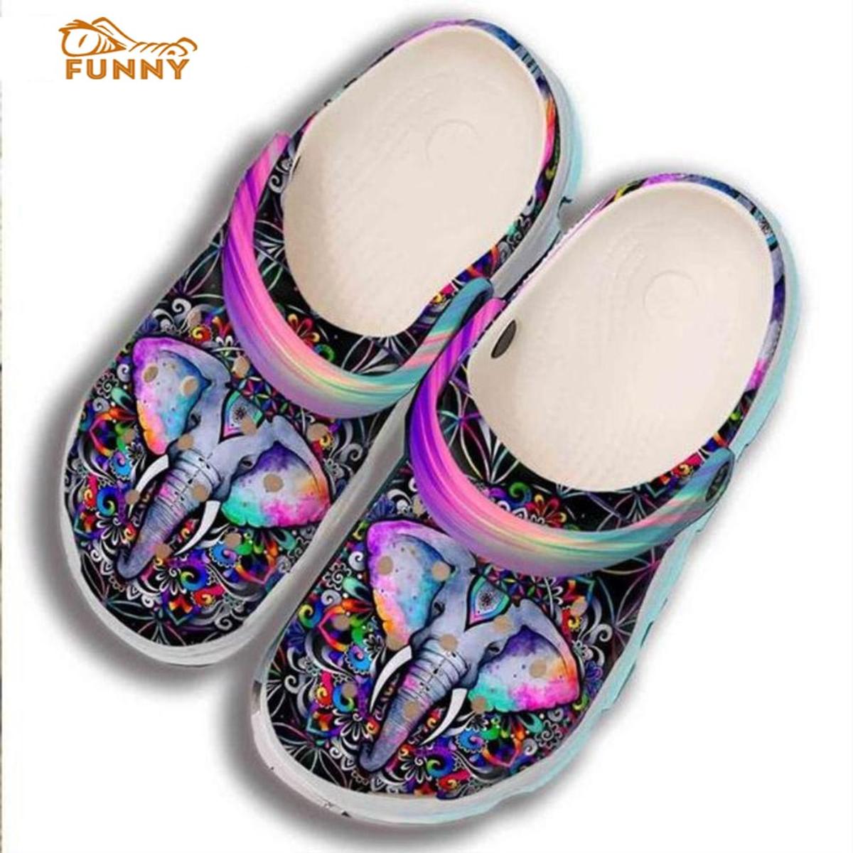 Funny Colorful Elephant Crocs Sandals