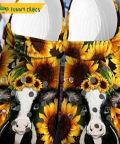 Funny Cow Sunflower Crocs Shoes