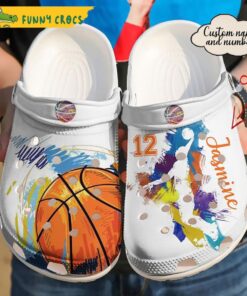 Funny Custom & Number Player Colorful Basketball Gifts Crocs Classic