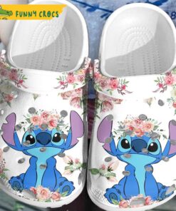 Funny Disney Stitch Floral Crocs Clog