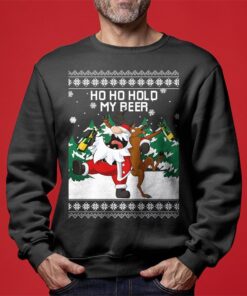 Funny Drunk Santa Reindeer Christmas Sweater Men