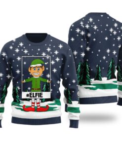 Funny Elf Selfie Funny Ugly Christmas Sweater