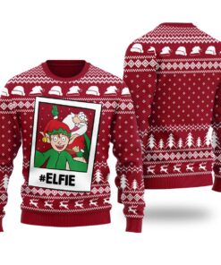 Funny Elfie Santa And Elf Funny Christmas Sweaters