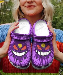 Funny Face Dark Gengar Pokemon Crocs Slippers