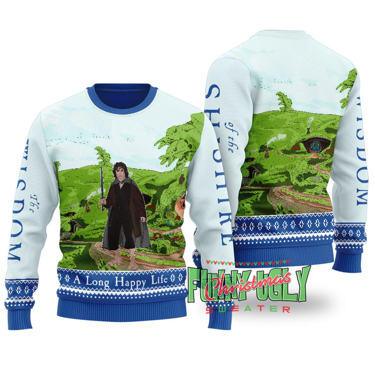 Funny Wisdom Of The Shire Lotr Ugly Xmas Sweater