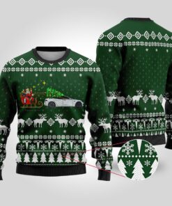 Funny Funny Ugly Christmas Sweater Testla Car