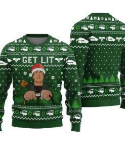 Funny Get Lit Ugly Christmas Sweater