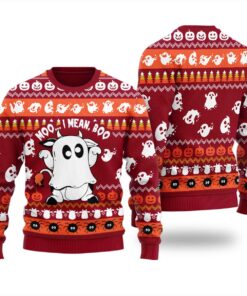 Funny Ghost Cow Ugly Halloween Sweater