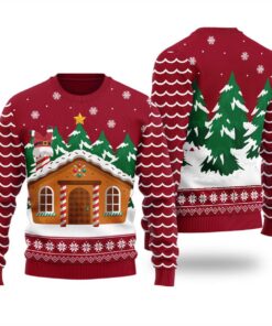 Funny Gingerbread House Vintage Christmas Sweater