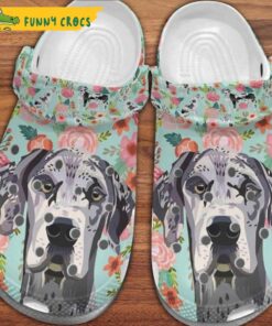 Funny Great Dane Floral Dog Crocs Shoes