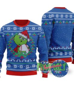 Funny Grinch Loves Baseball Christmas Sweater
