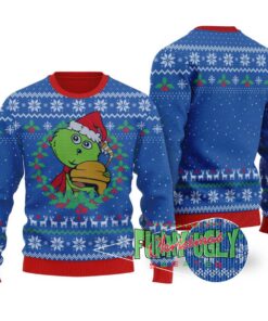 Funny Grinch Loves Hockey Christmas Sweater