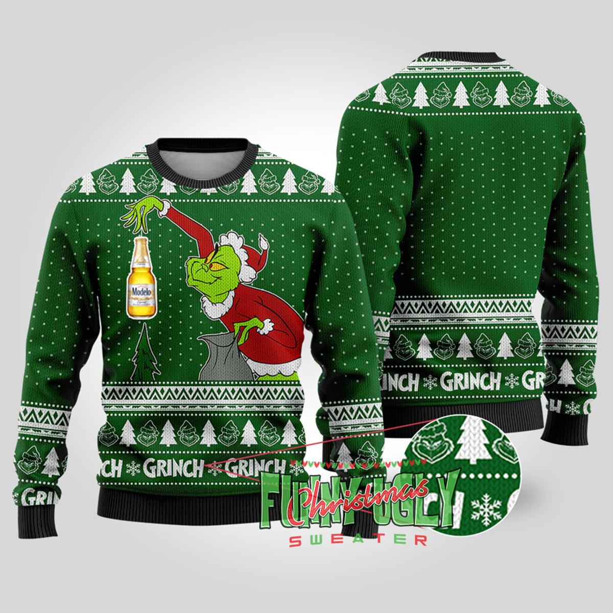 Funny Grinch Stole Corona Extra Christmas Sweater