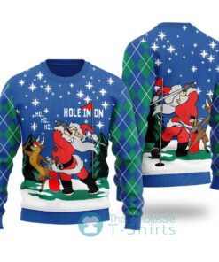 Funny Hole In On Santa Reindeer Christmas Sweater