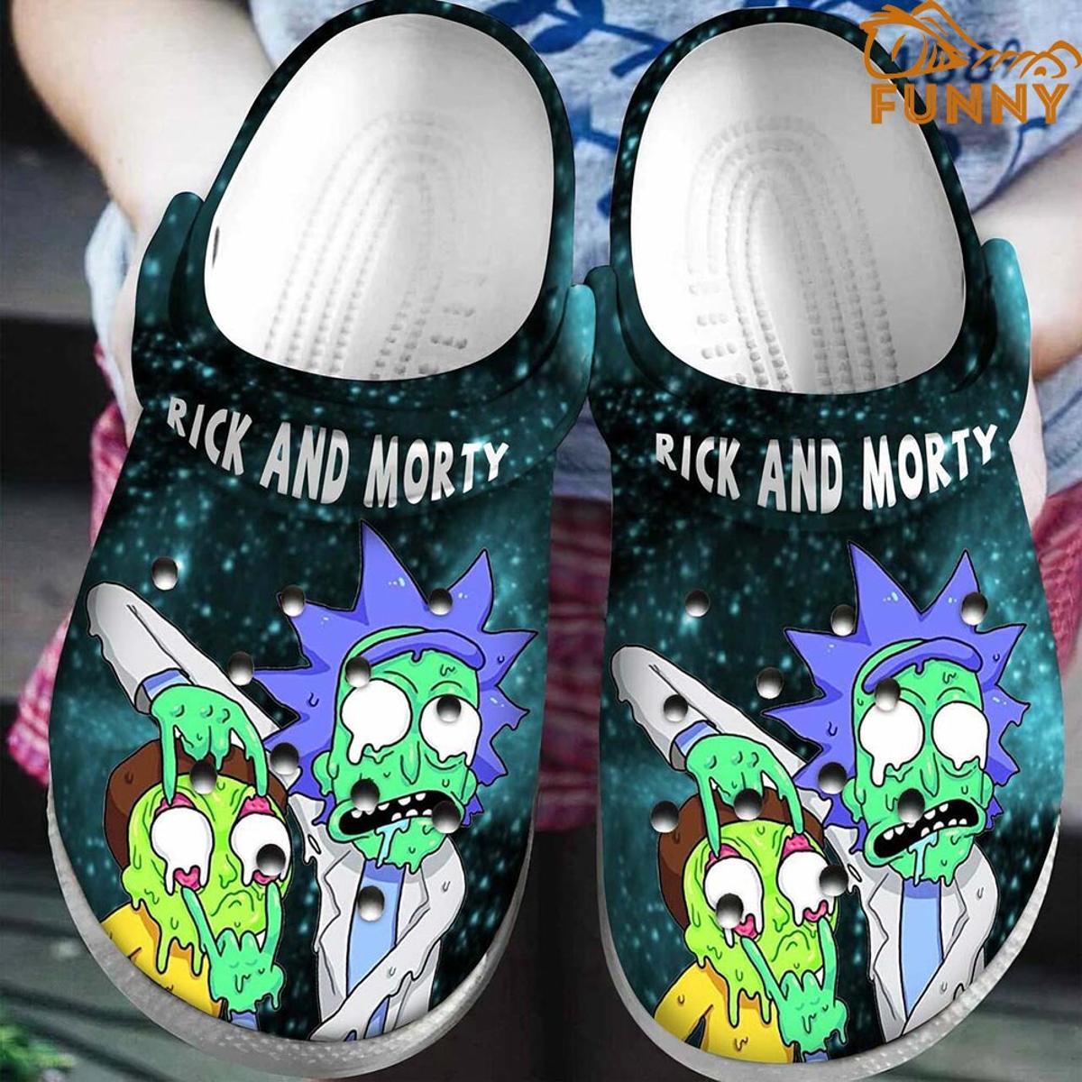 Cartoon Chemistry Wubba Lubba Rick And Morty Crocs Slippers