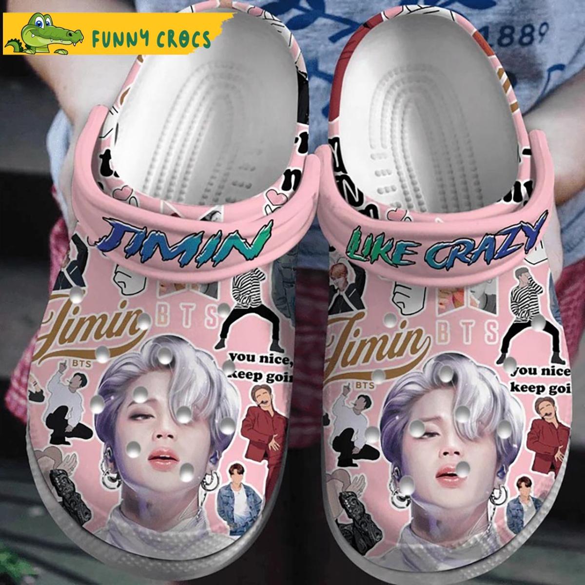 Funny Jimin Pink Bts Crocs Sandals