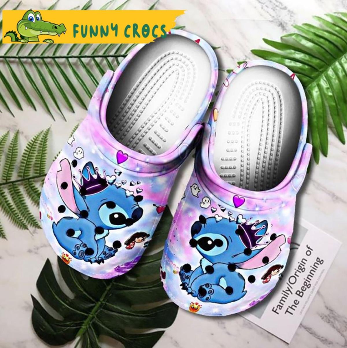 Funny Naughty Stitch Crocs Slippers