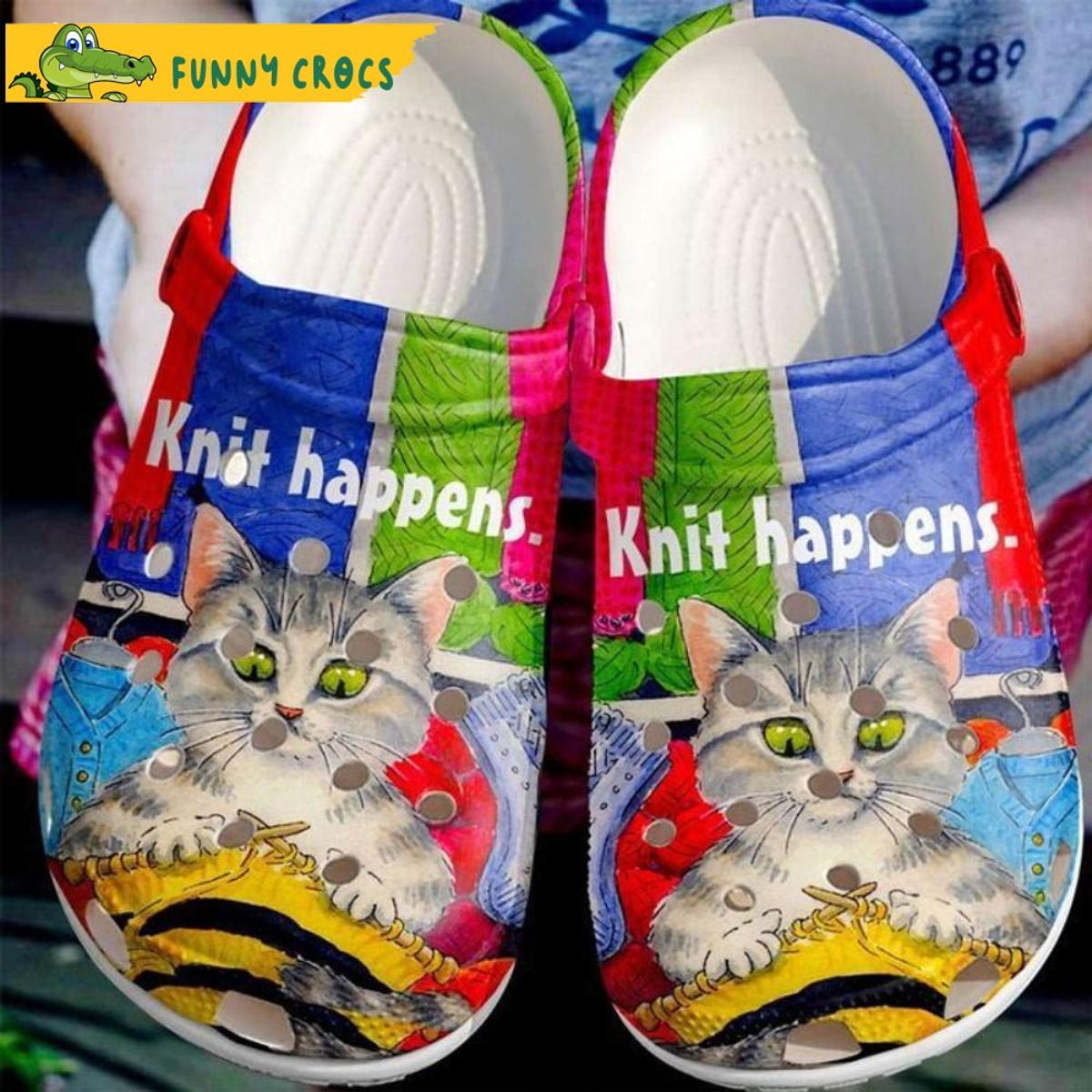 Funny Face Cat Flower Crocs Shoes