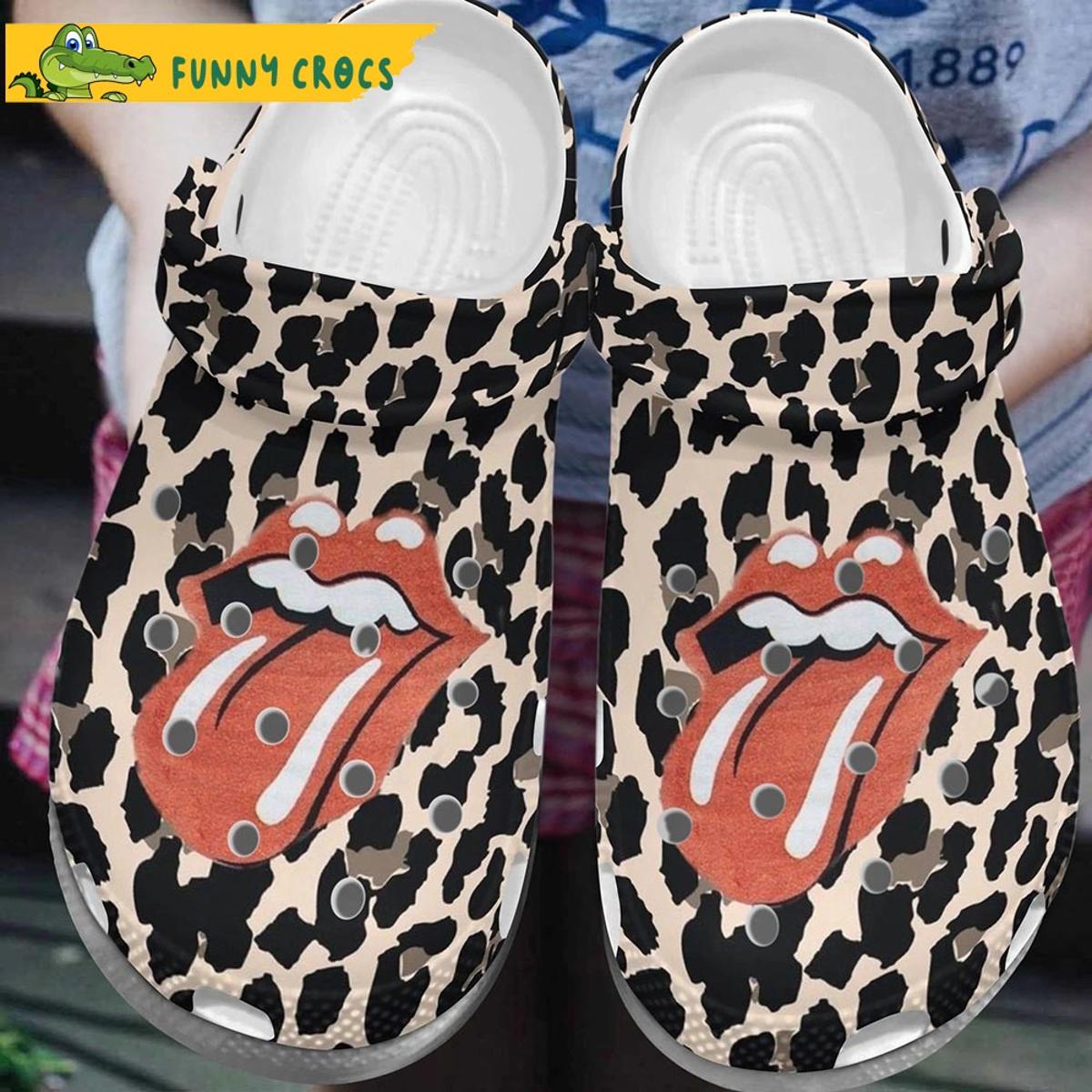 Funny The Rolling Stones Colorful Pattern Crocs Shoes