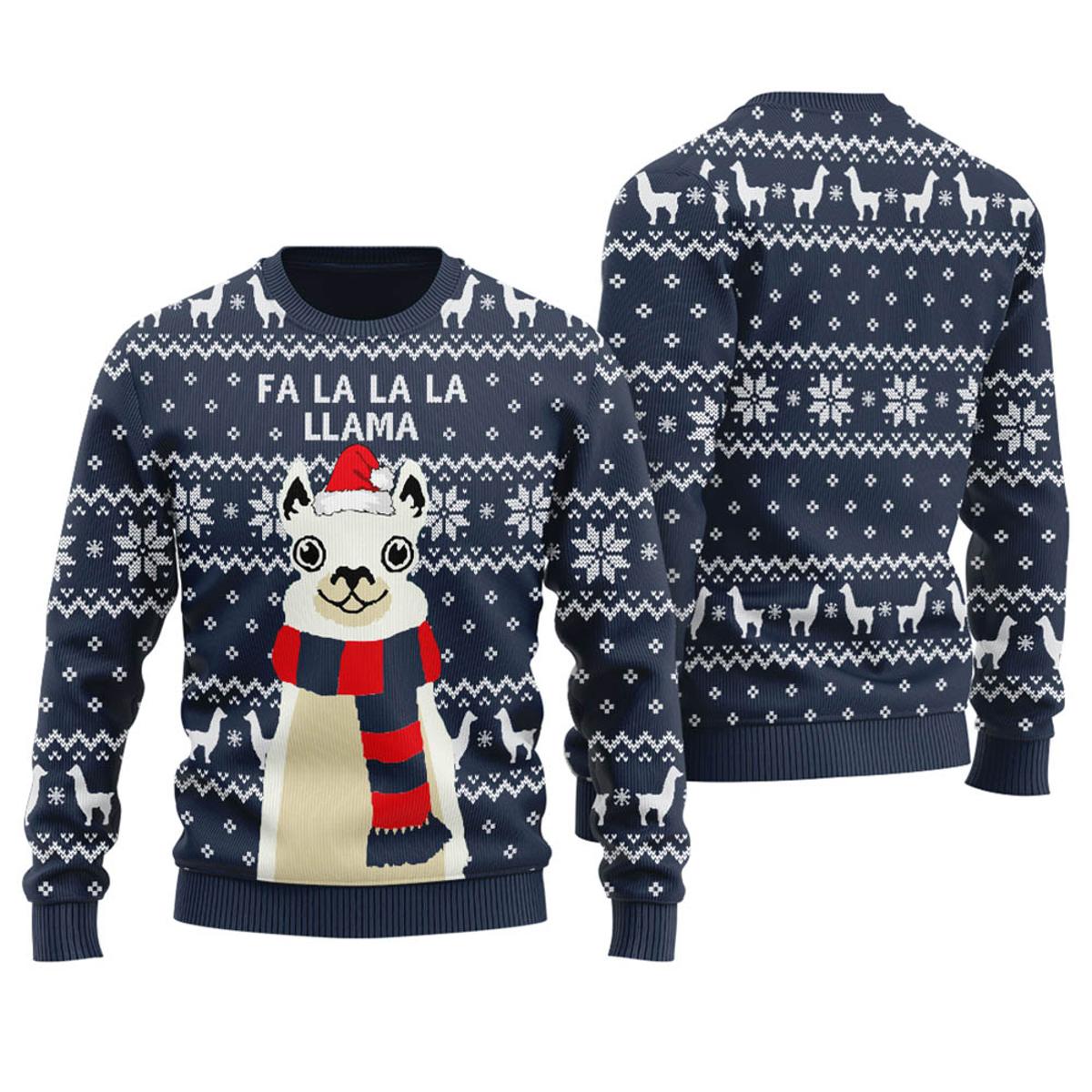 Llama Christmas Sweater Men