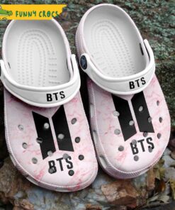 Funny Logo Bts Pink Crocs Sandals