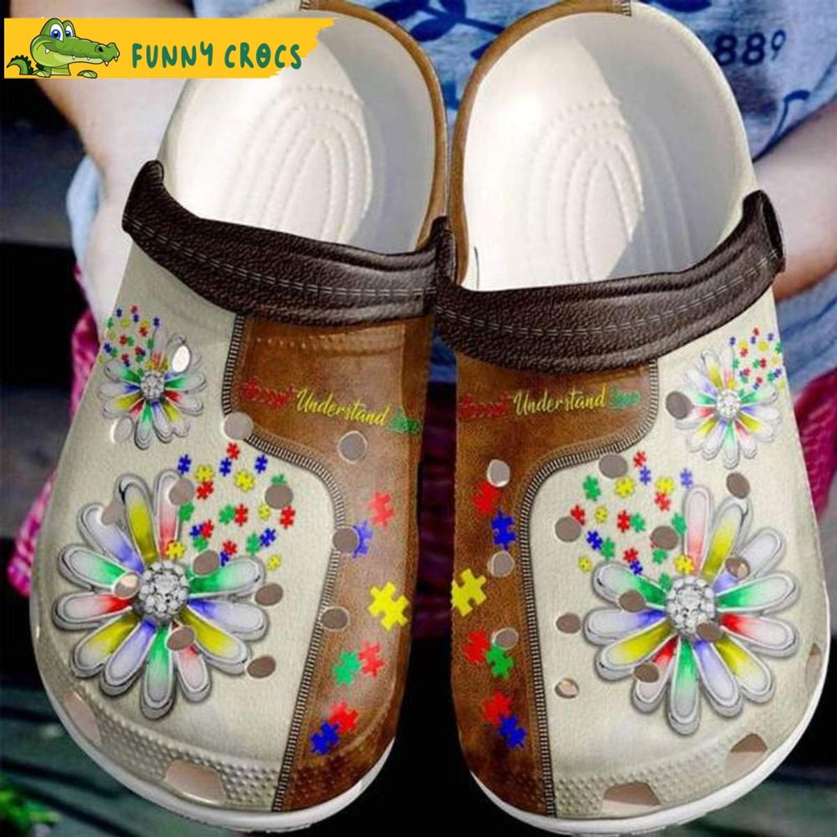 Funny Skull Hippie Floral Crocs Clog Shoes