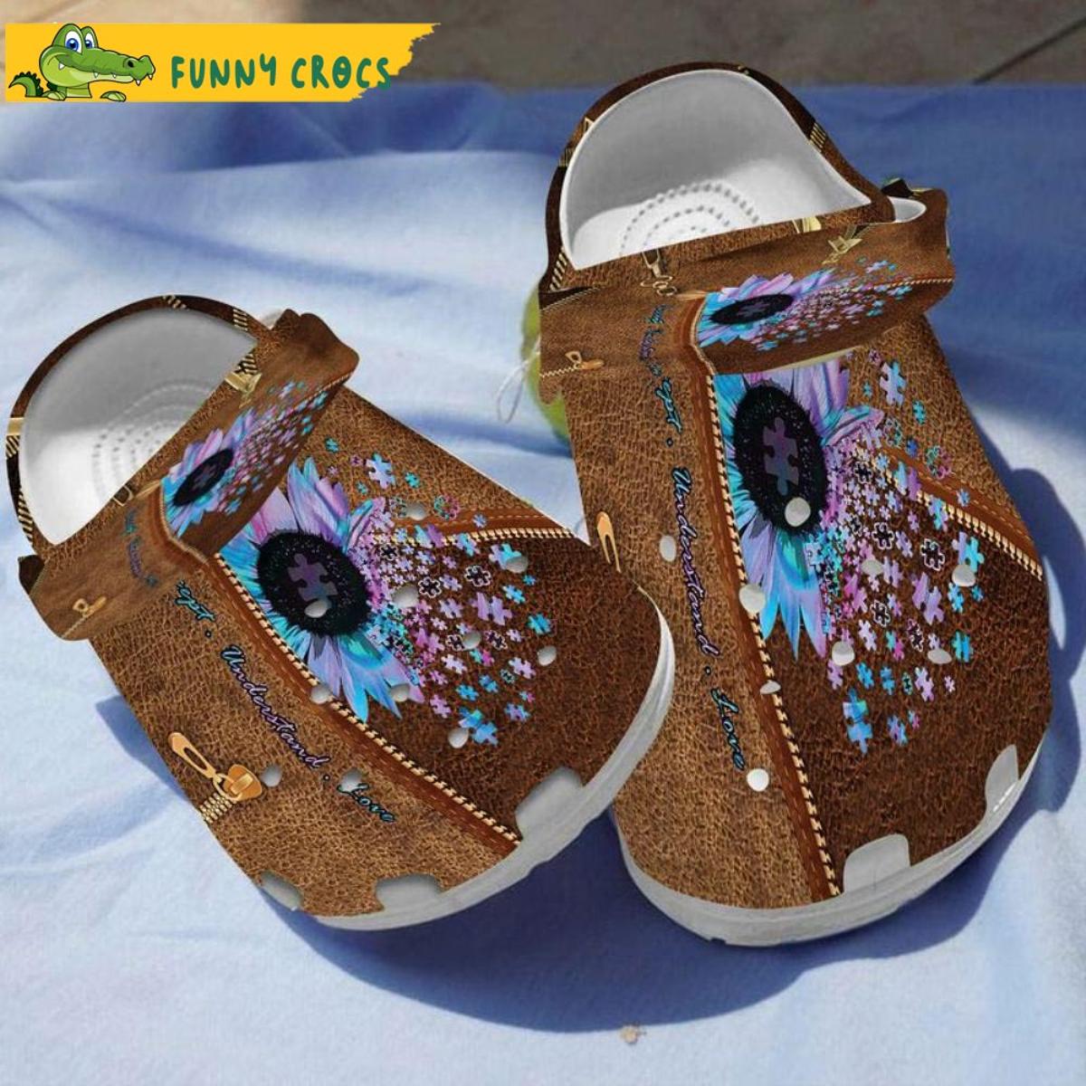 Funny Love Autism Floral Crocs Slippers