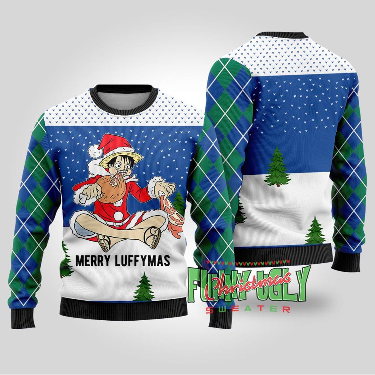 Funny Chainsaw Man Pochita Christmas Sweater