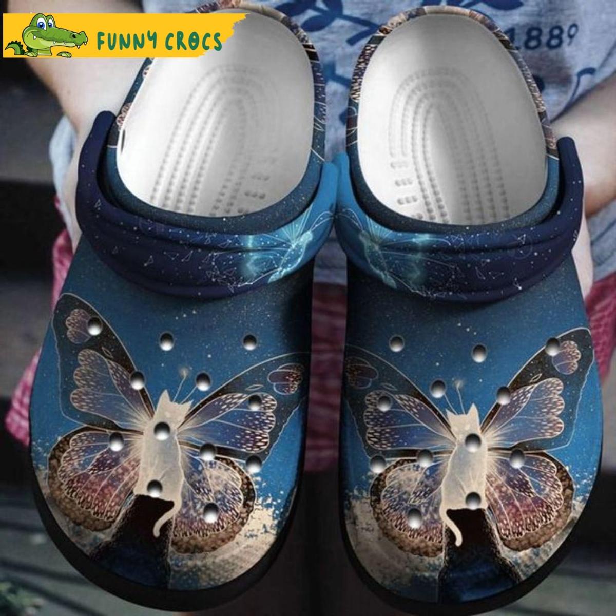 Funny Purple Butterfly Crocs Clog Shoes