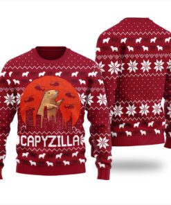 Funny Monster Capybara Christmas Christmas Sweater Womens