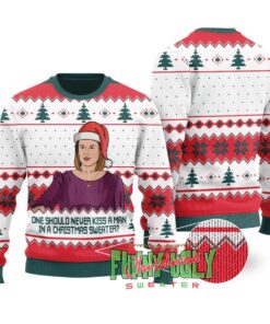 Funny Never Kiss A Man In A Christmas Sweater